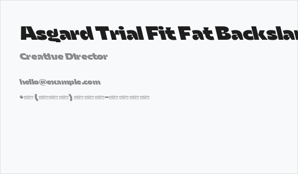 Asgard Trial Fit Fat Backslant Business Card