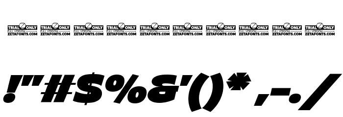 Asgard Trial Fit Fat Italic Font OTHER CHARS