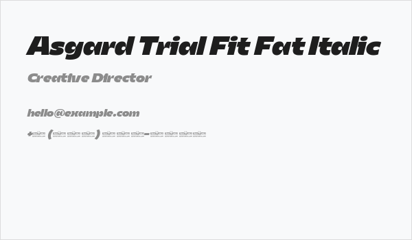 Asgard Trial Fit Fat Italic Business Card