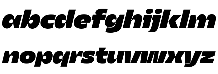 Asgard Trial Fit Fat Italic Font LOWERCASE