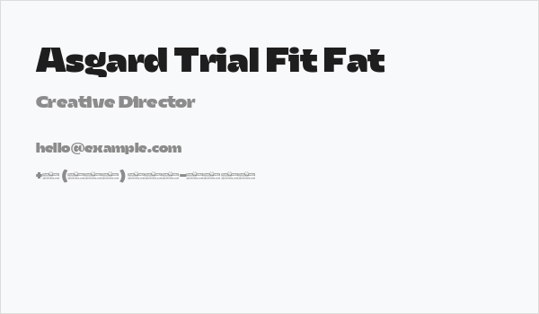 Asgard Trial Fit Fat Business Card