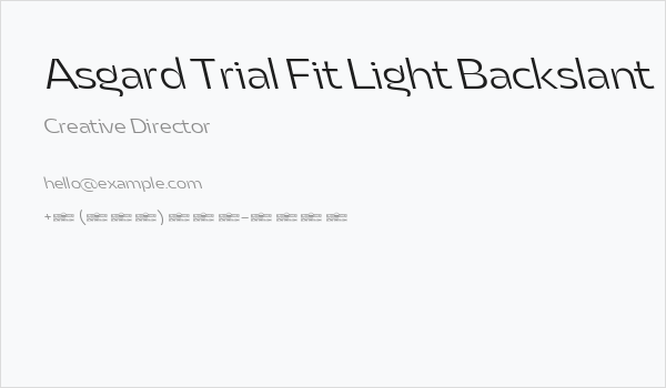 Asgard Trial Fit Light Backslant Business Card