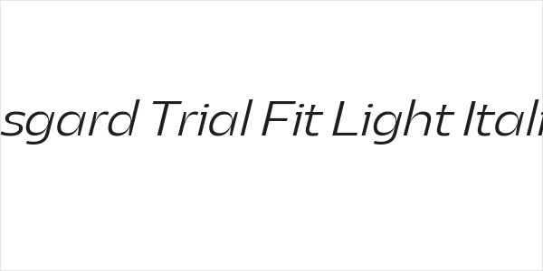 Asgard Trial Fit Light Italic Logo