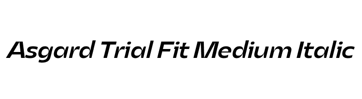 Asgard Trial Fit Medium Italic  Free Fonts Download
