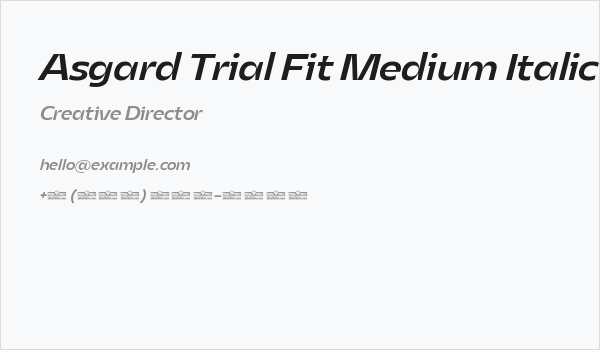 Asgard Trial Fit Medium Italic Business Card