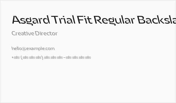 Asgard Trial Fit Regular Backslant Business Card