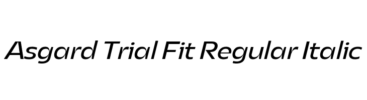 Asgard Trial Fit Regular Italic  Frei Schriftart Herunterladen