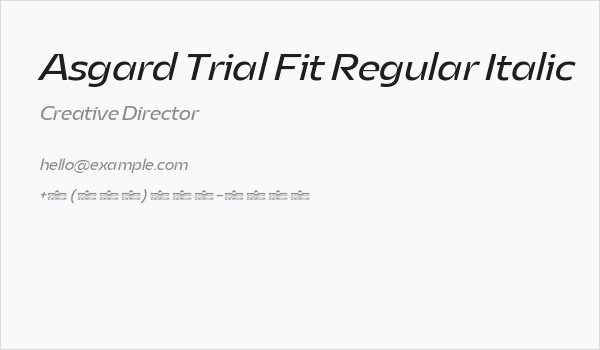 Asgard Trial Fit Regular Italic Business Card