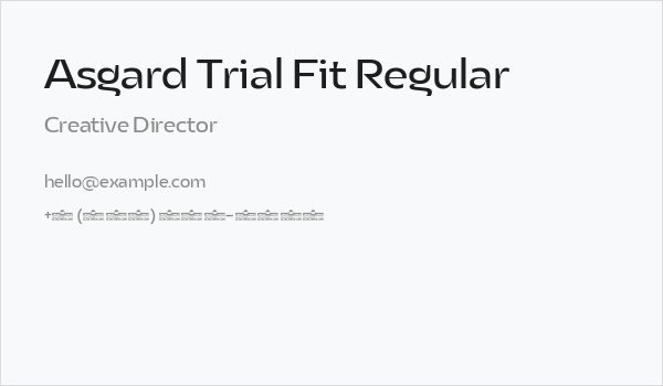 Asgard Trial Fit Regular Business Card