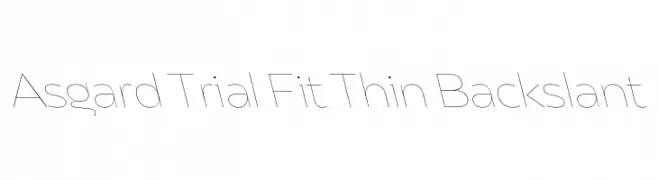 Asgard Trial Fit Thin Backslant  フリーフォントのダウンロード