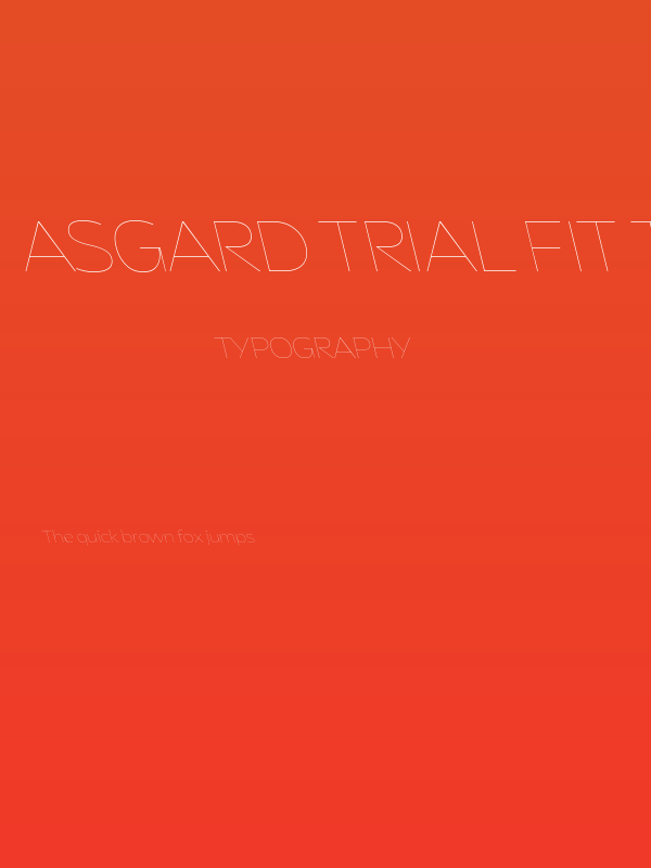 Asgard Trial Fit Thin Backslant Poster