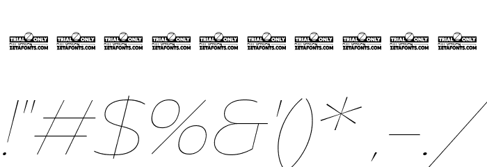 Asgard Trial Fit Thin Italic Font OTHER CHARS