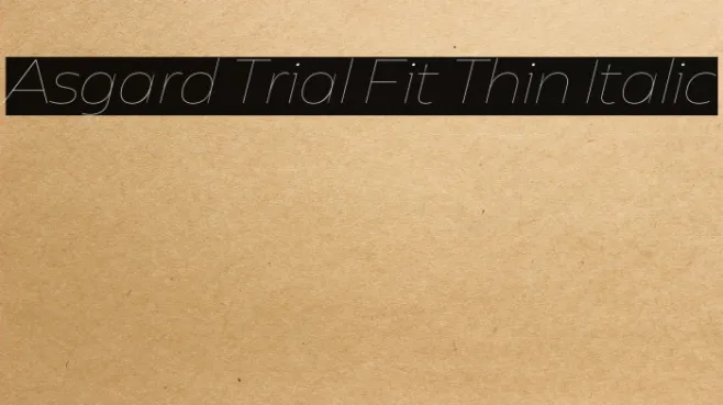 Asgard Trial Fit Thin Italic Example 1
