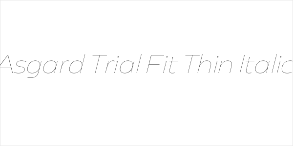 Asgard Trial Fit Thin Italic Logo