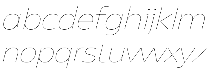 Asgard Trial Fit Thin Italic Font LOWERCASE