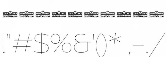 Asgard Trial Fit Thin Font OTHER CHARS