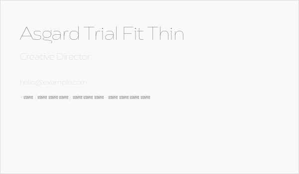 Asgard Trial Fit Thin Business Card