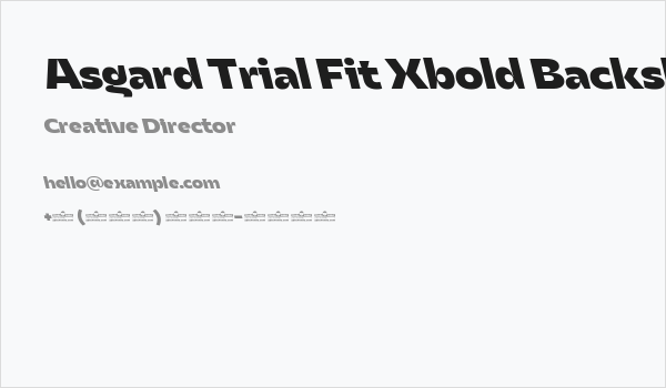 Asgard Trial Fit Xbold Backslant Business Card