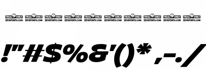 Asgard Trial Fit Xbold Italic Font OTHER CHARS