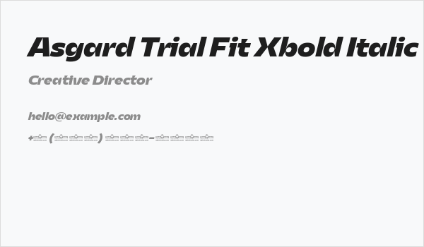 Asgard Trial Fit Xbold Italic Business Card