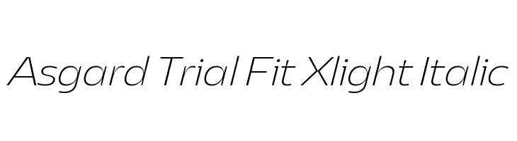 Asgard Trial Fit Xlight Italic  Frei Schriftart Herunterladen