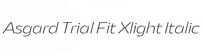 Asgard Trial Fit Xlight Italic  les polices de caractères gratuit tlcharger