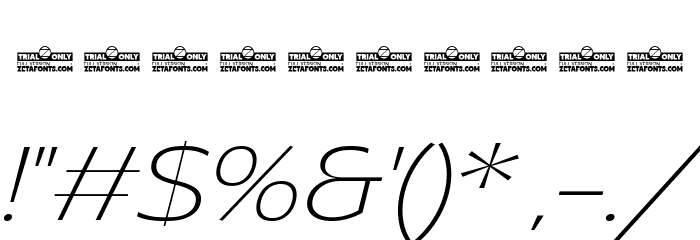 Asgard Trial Fit Xlight Italic Font OTHER CHARS