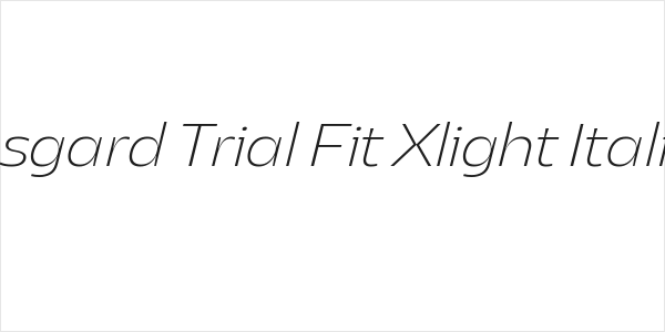 Asgard Trial Fit Xlight Italic Logo