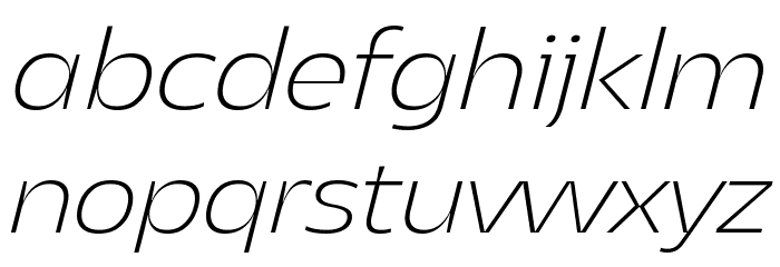 Asgard Trial Fit Xlight Italic Font LOWERCASE