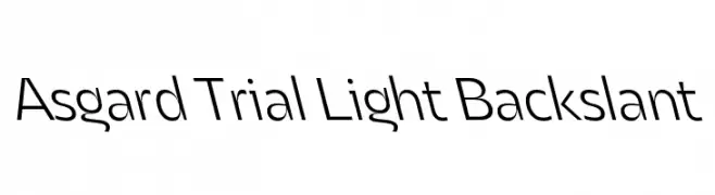 Asgard Trial Light Backslant  les polices de caractères gratuit tlcharger
