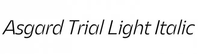 Asgard Trial Light Italic  les polices de caractères gratuit tlcharger