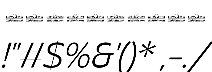 Asgard Trial Light Italic Font OTHER CHARS
