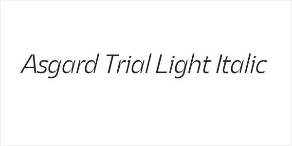 Asgard Trial Light Italic Logo