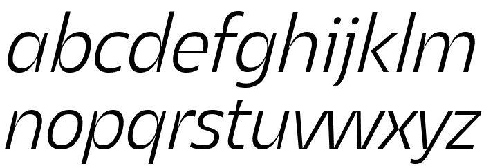 Asgard Trial Light Italic Font LOWERCASE