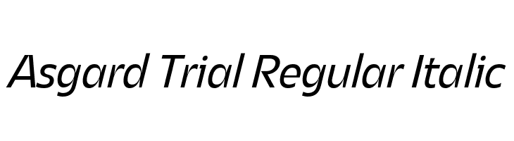 Asgard Trial Regular Italic  नि: शुल्क फ़ॉन्ट्स डाउनलोड