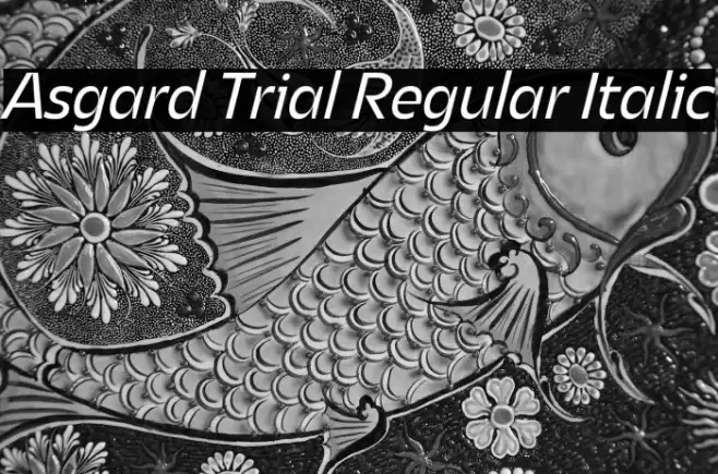 Asgard Trial Regular Italic Font examples