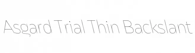 Asgard Trial Thin Backslant  Frei Schriftart Herunterladen