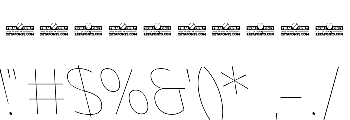 Asgard Trial Thin Backslant Font OTHER CHARS
