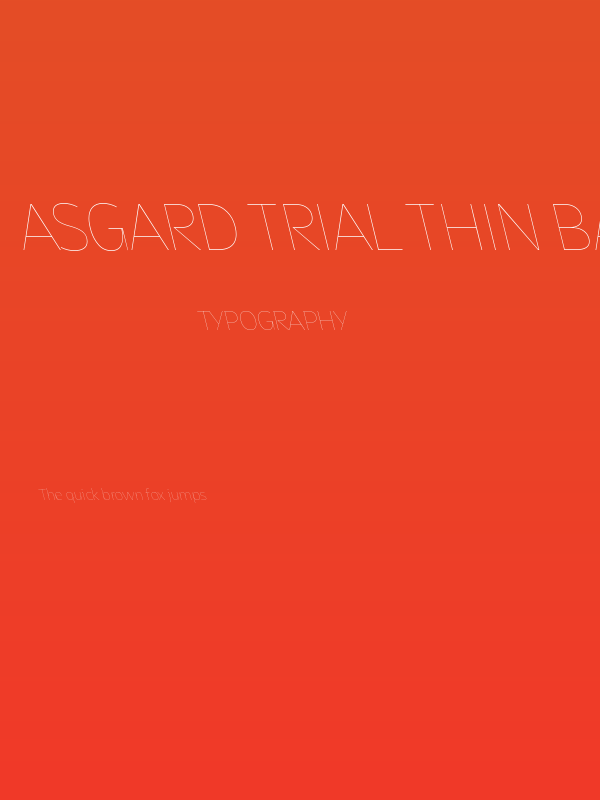 Asgard Trial Thin Backslant Poster