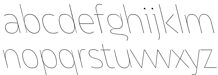 Asgard Trial Thin Backslant Font LOWERCASE