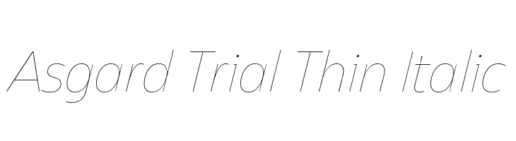 Asgard Trial Thin Italic  les polices de caractères gratuit tlcharger