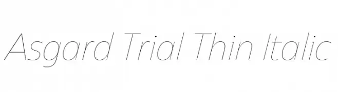 Asgard Trial Thin Italic  Frei Schriftart Herunterladen