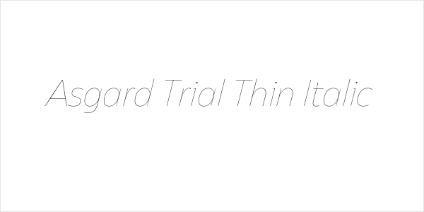 Asgard Trial Thin Italic Logo