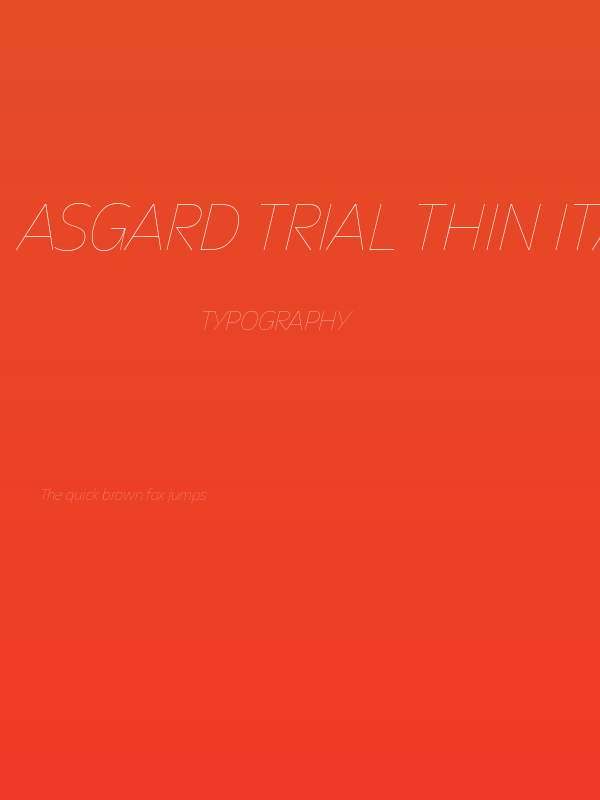 Asgard Trial Thin Italic Poster