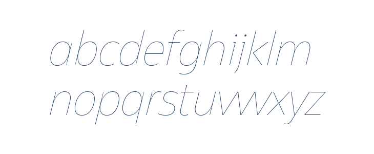 Asgard Trial Thin Italic Lowercase