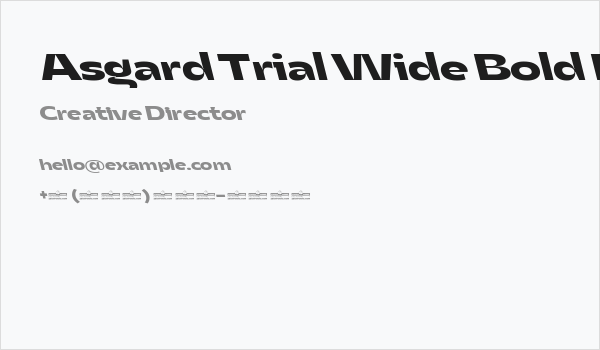 Asgard Trial Wide Bold Backslant Business Card