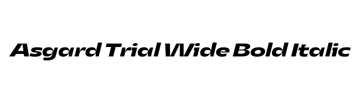 Asgard Trial Wide Bold Italic  フリーフォントのダウンロード
