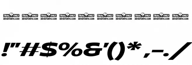 Asgard Trial Wide Bold Italic Font OTHER CHARS