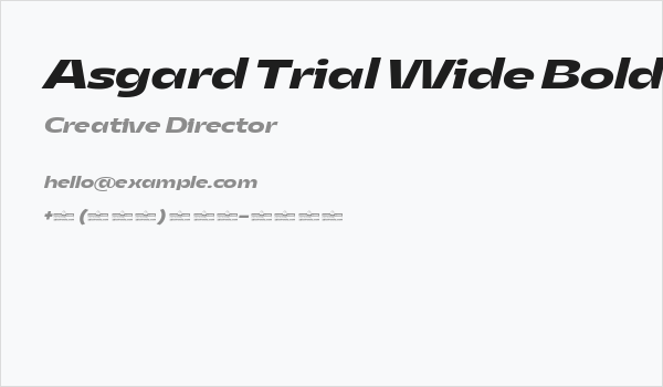 Asgard Trial Wide Bold Italic Business Card