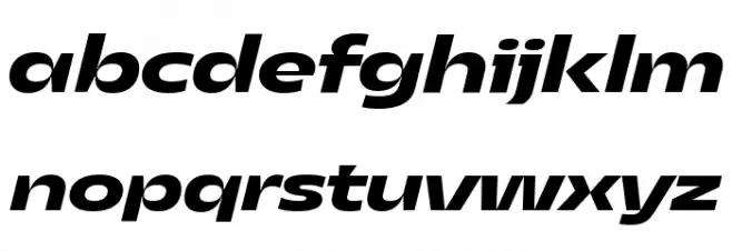 Asgard Trial Wide Bold Italic Caratteri MINUSCOLO